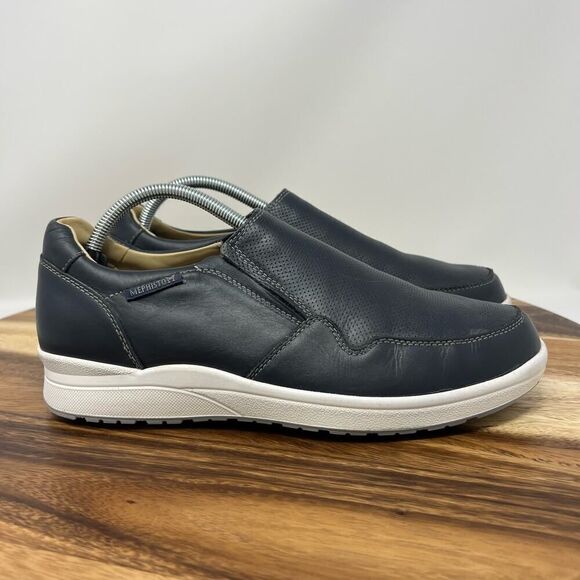 Mephisto Valter Slip On Leather Shoes Dark Navy Men’s Size 8 - Picture 5 of 11